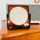 Vintage swivel mirror 70 ́s amber plastic