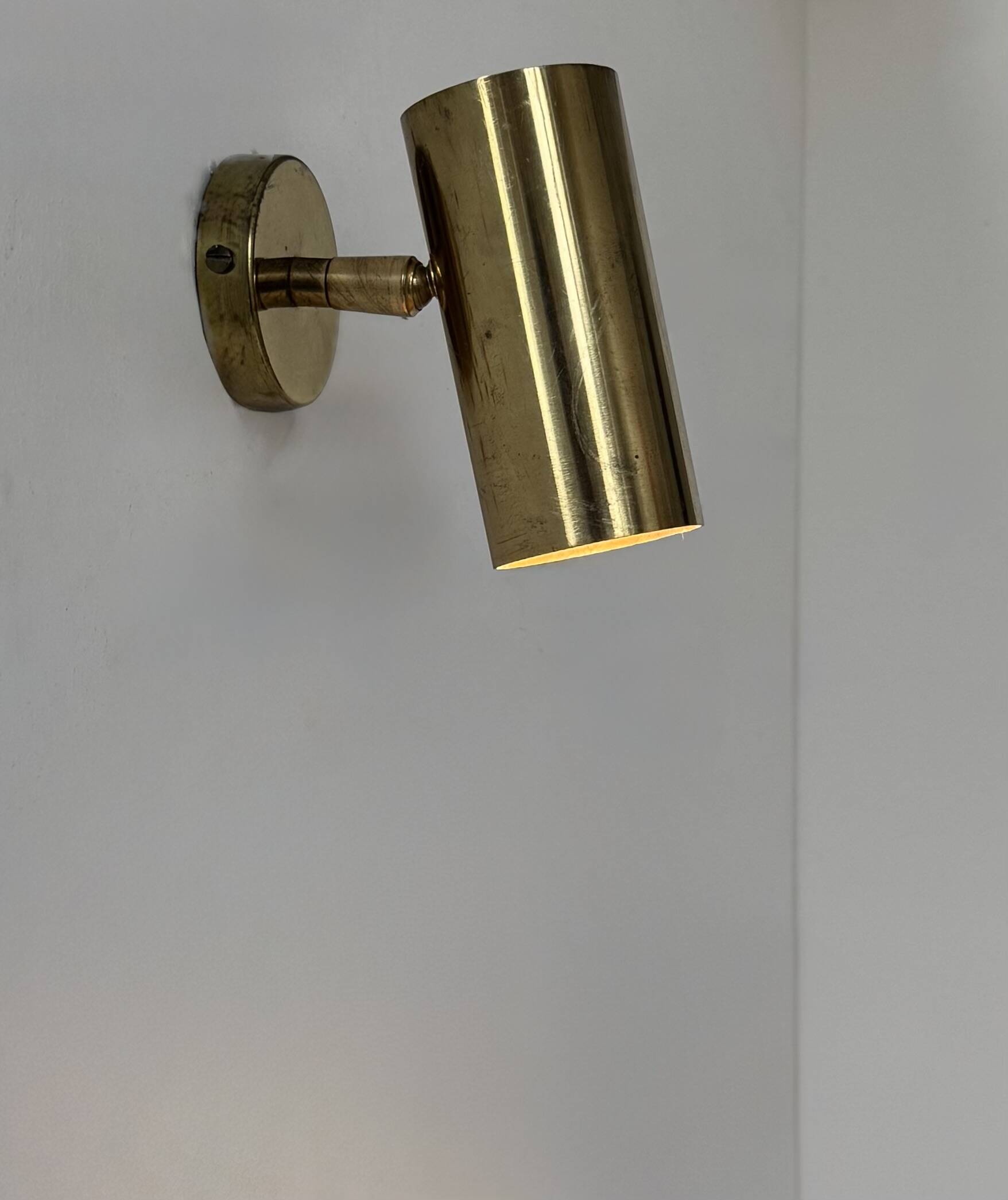 Applique vintage laiton orientable, France, 1950