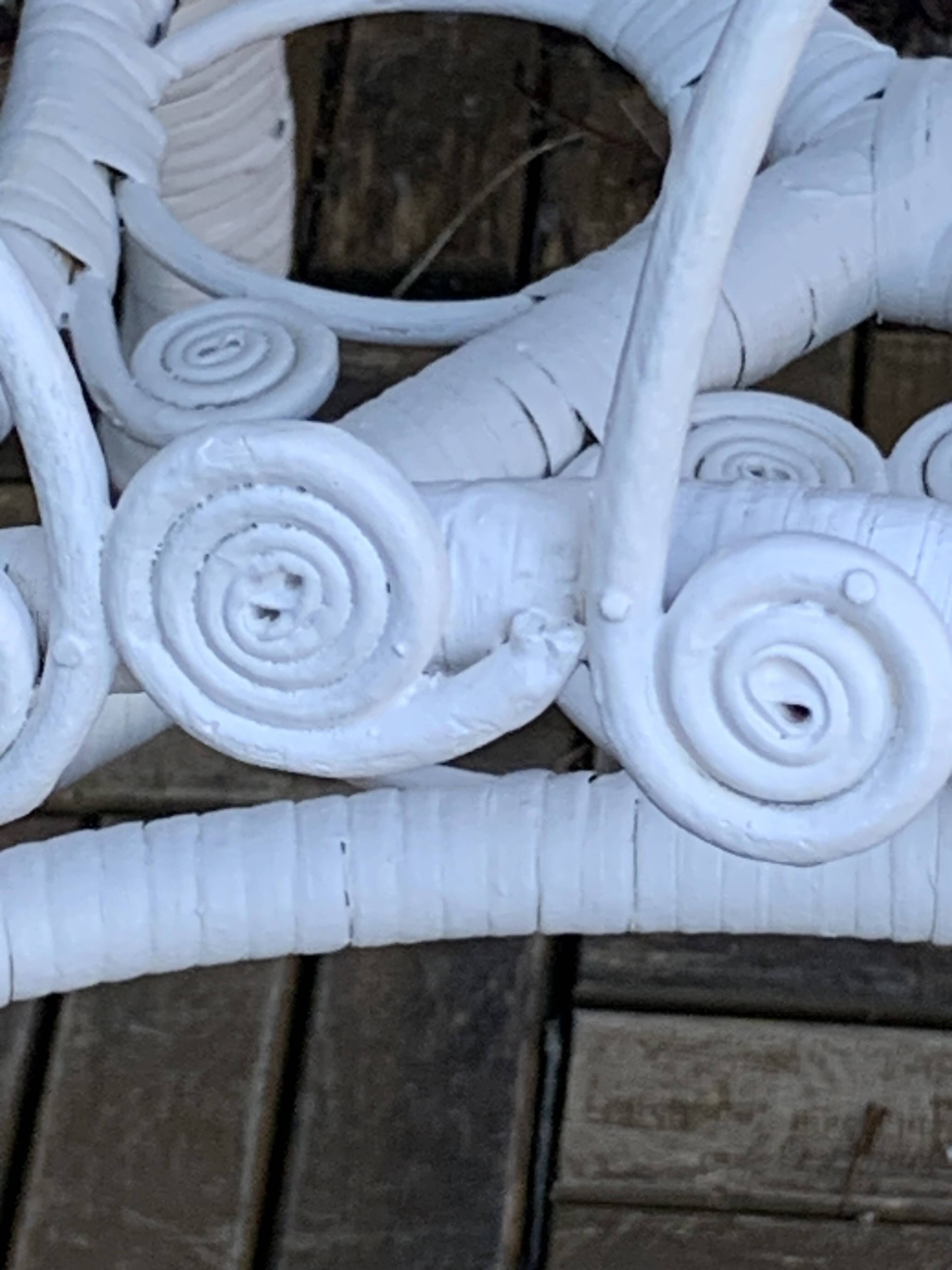 Peacock white rattan side table 1970