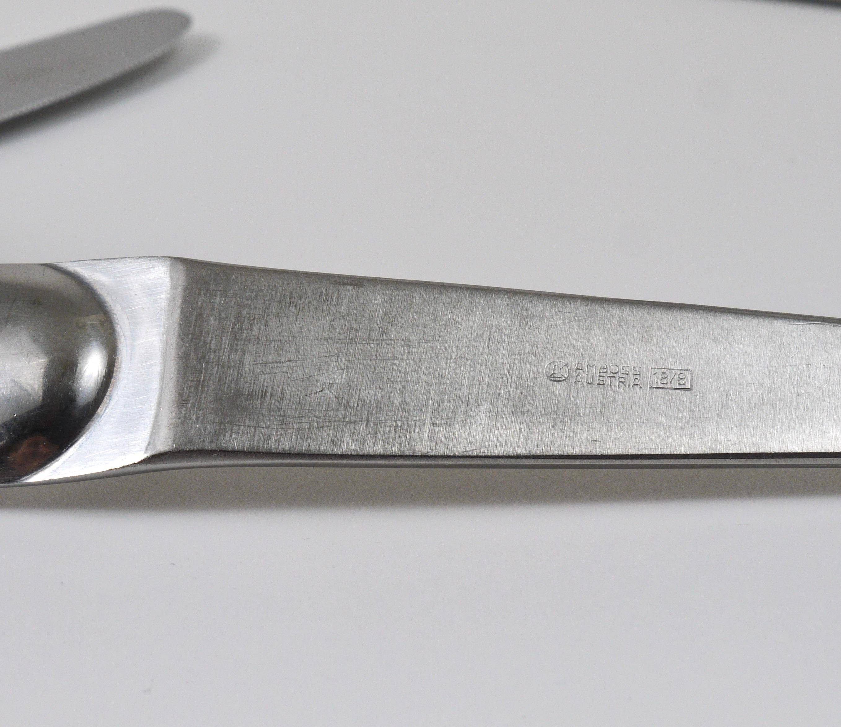 Carl Auböck 2060 Cutlery, 42 pcs., Complete for 6 People, Hammered Austria, 1950