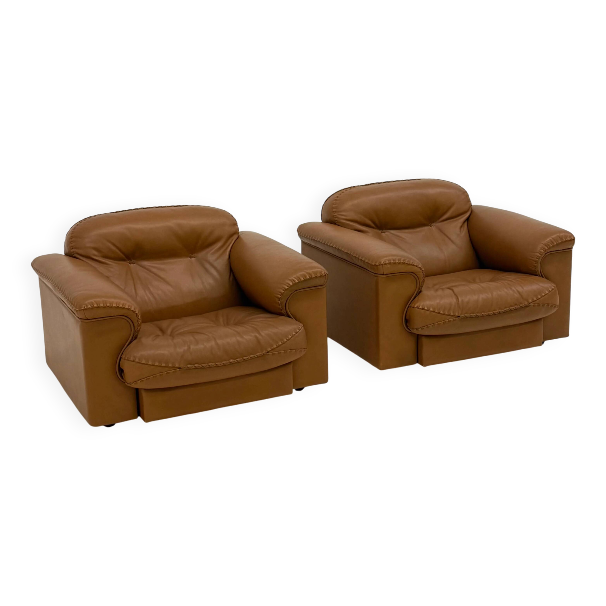 De Sede DS-101 camel brown vintage armchairs