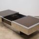 Vintage glass and aluminum bar coffee table, 1970
