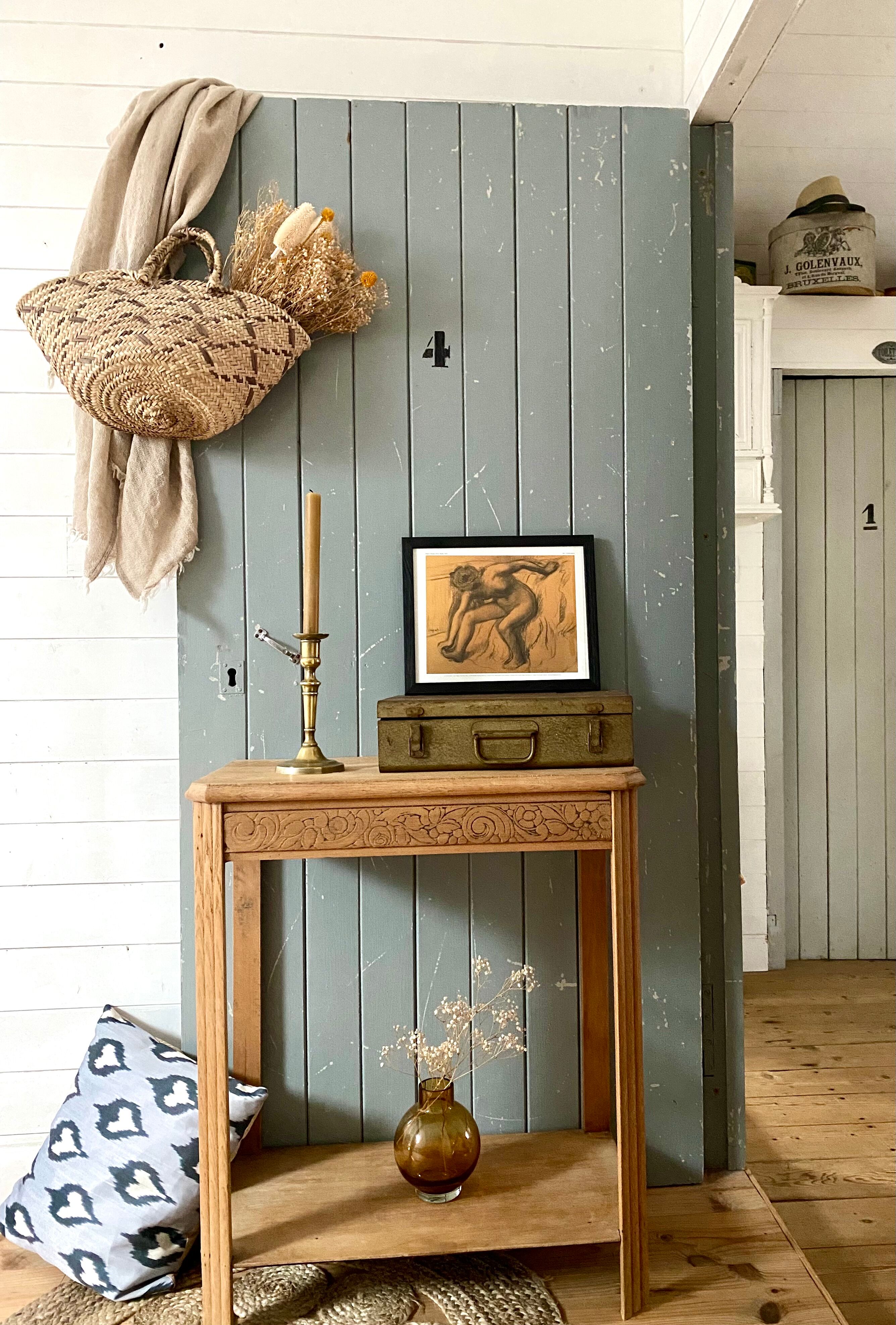 Old brass candle holder