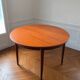 Large Danish round/oval table for 4 to 7-8 people, extendable (110 -