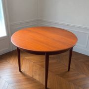 Grande Table ronde / ovale danoise 4 à 7-8 personnes extensible (110 -