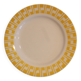 Assiette plate-Faïencerie de Sarreguemines-Liseré jaune d'or