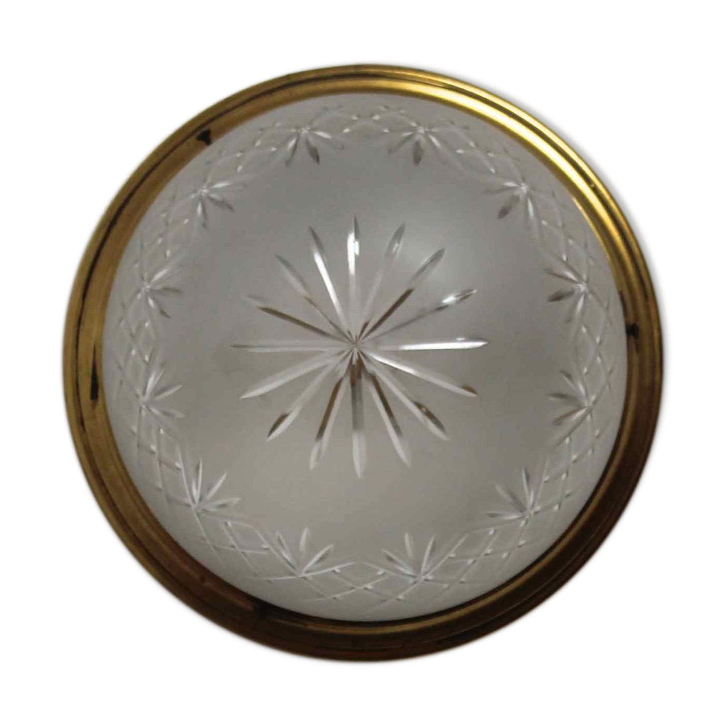 Globe ceiling light sand carved glass, style Napoleon III