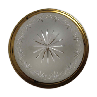 Plafonnier en cristal sablé ciselé style Napoléon III