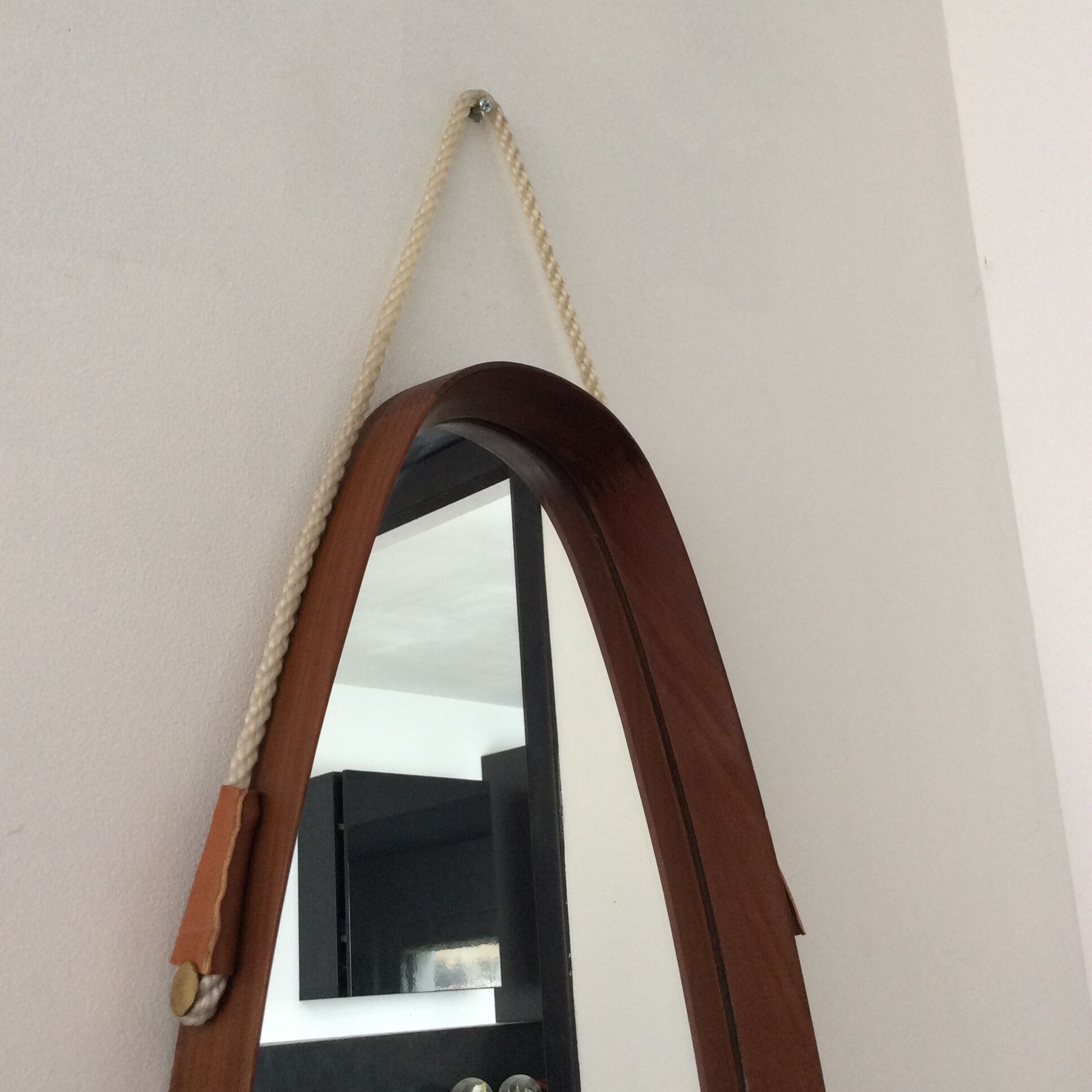 Scandinavian teak mirror from the 60s and 70s