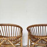 Pair of vintage rattan armchairs