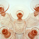 5 verres à pied - Rosaline Luminarc Arcoroc France - vintage années 80