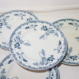 Lot 4 flat plates in Earthenware of St Amand and Hamage model Modern-Style, iron earth.