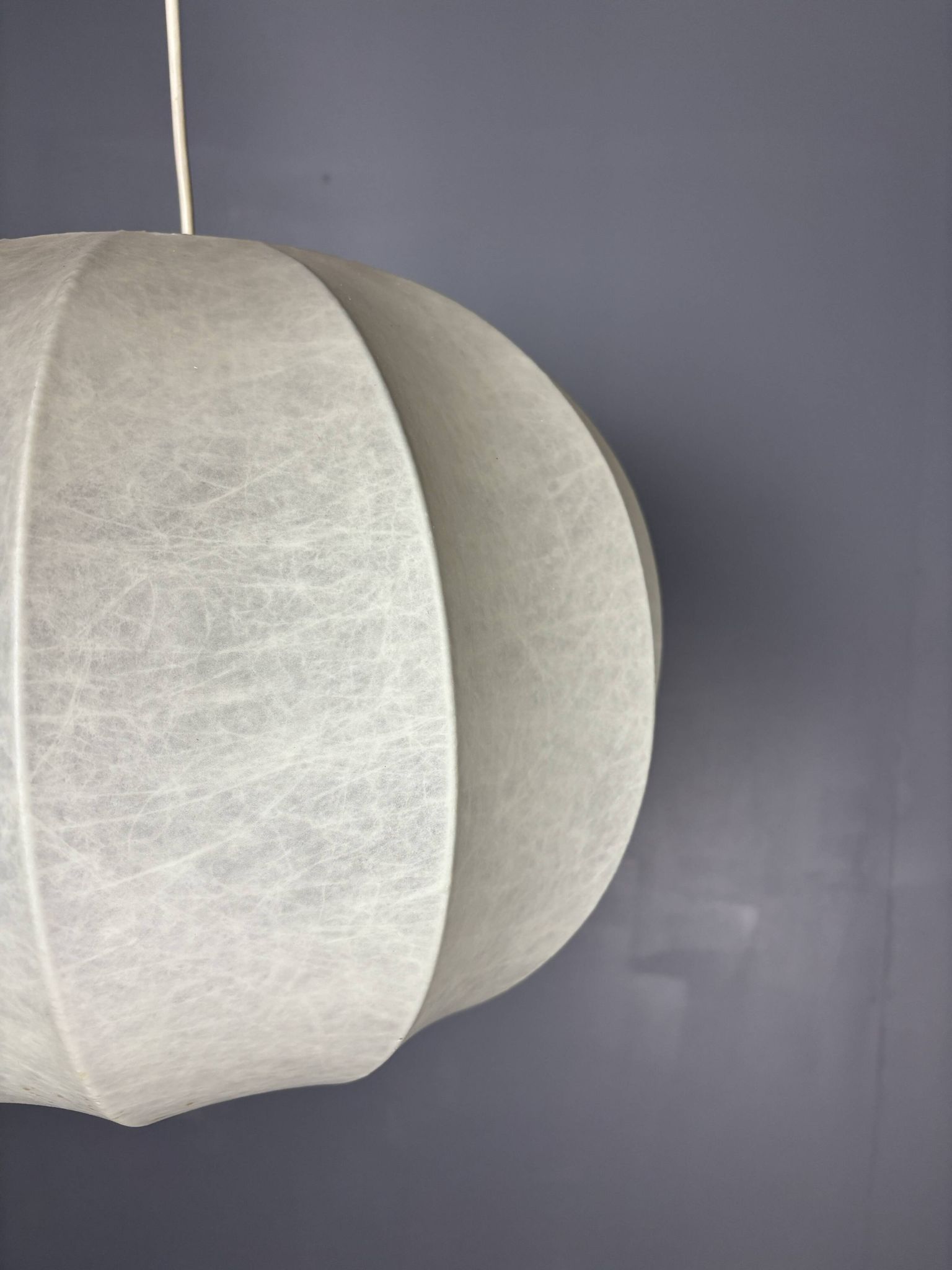 Midcentury space age cocoon hanging pendant ceiling lamp, 1960s