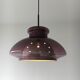 Doria Leuchten Germany Mid Century hanging lamp purple glass space age, 197