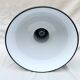 Industrial pendant light in black and white enamelled sheet metal factory bowl
