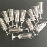 Set 12 vintage champagne flutes