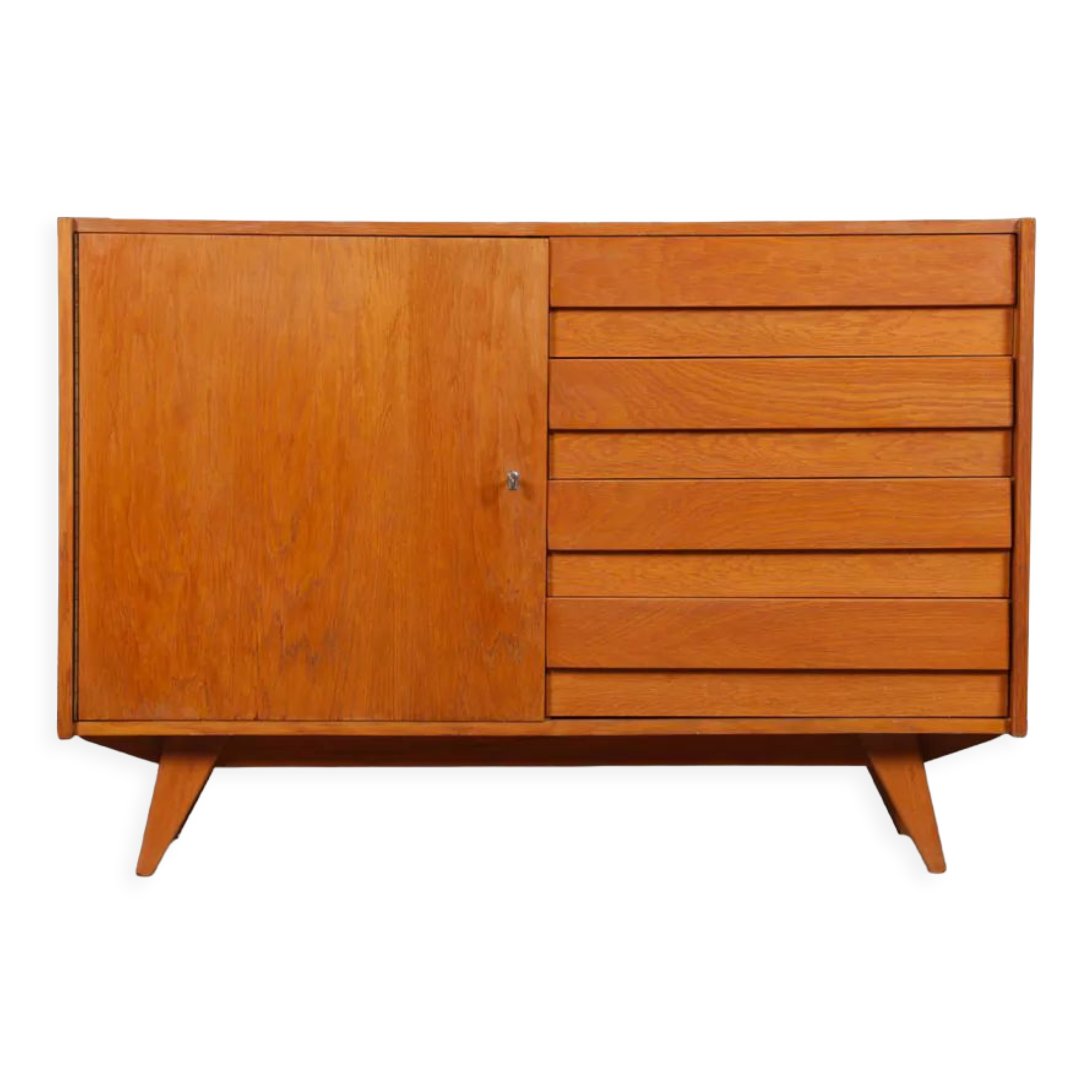 Vintage oak sideboard by Jiri Jiroutek, model U-458, 1960