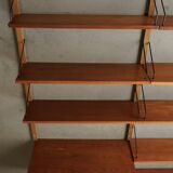 Meuble mural en teck danois du milieu du siècle par Poul Cadovius pour Cado