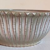Vintage fluted enameled earthenware potter's salad bowl