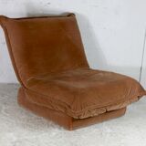 Chauffeuse velours "caramel", France, circa 1970.