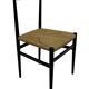 Vintage Italian rush seated chair, 1950s design minimalist