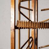 Large wooden and bamboo corner shelf