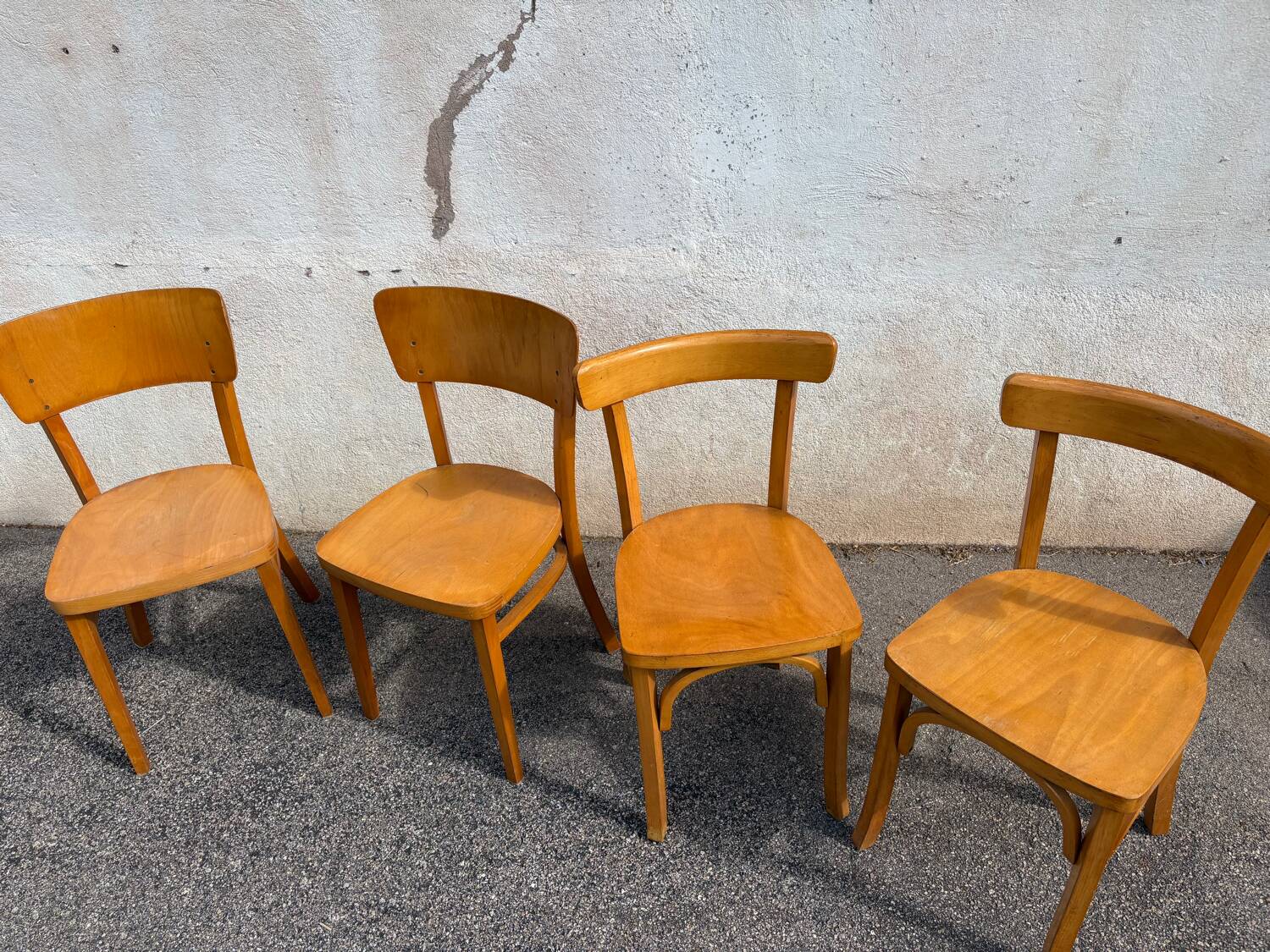 2 duos de chaises bistrot vintage