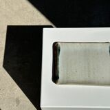 Trio of small rectangular serving dishes white and black Indonesian ceramic 21x16