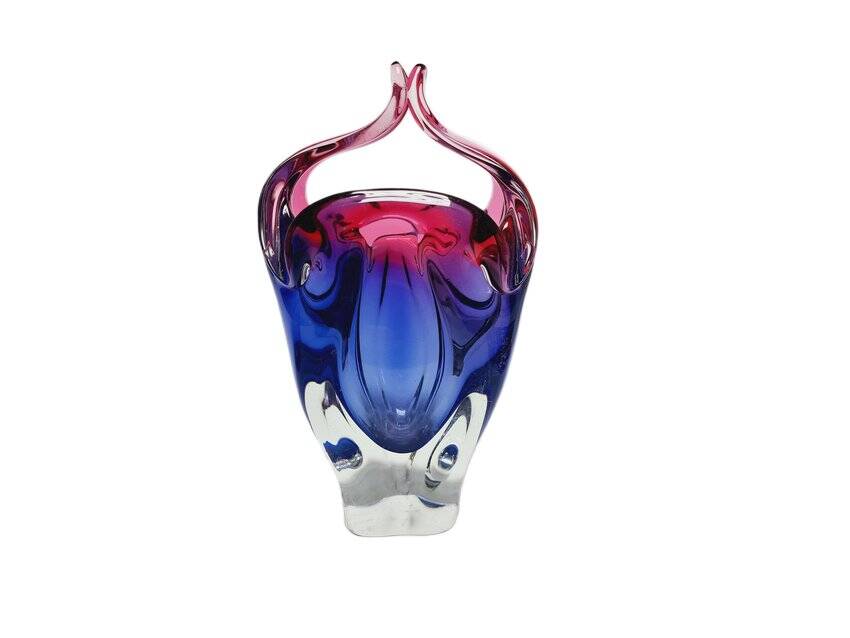 Vase by J. Hospodka for Chribska Glassworks, Former Czechoslovakia, 1960s