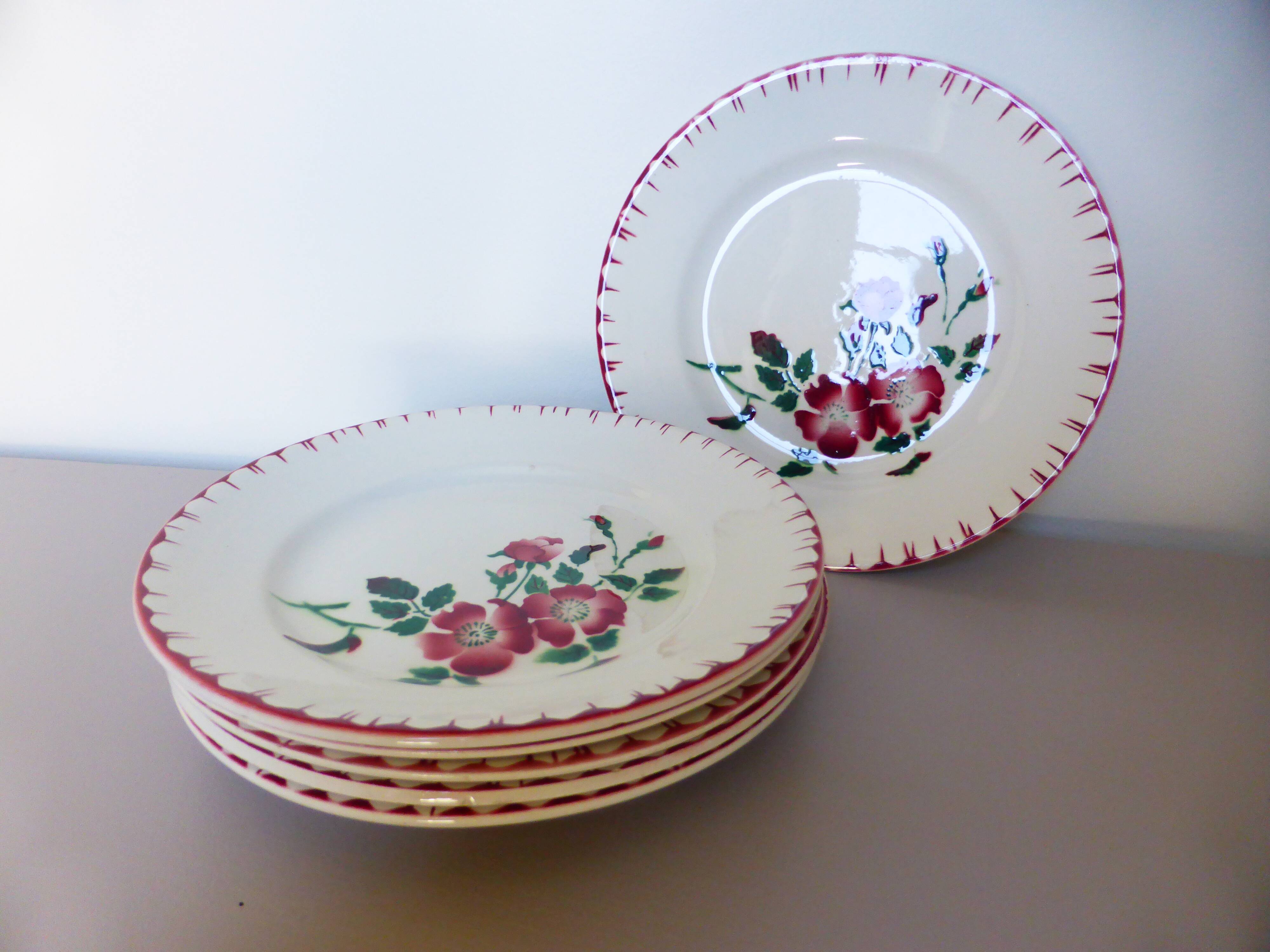 6 dessert plates of Digoin Sarreguemines model Epernay 210714