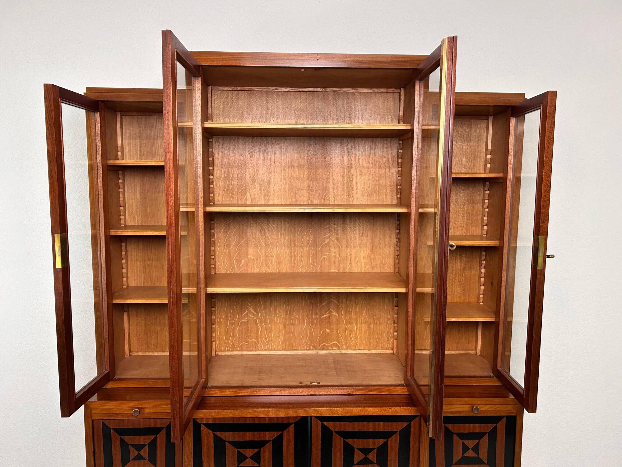 Cubist library with marquetry, around 1930