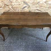 Old Coffee Table Style Louis XV Wood Chevillé Legs Curved Vintage