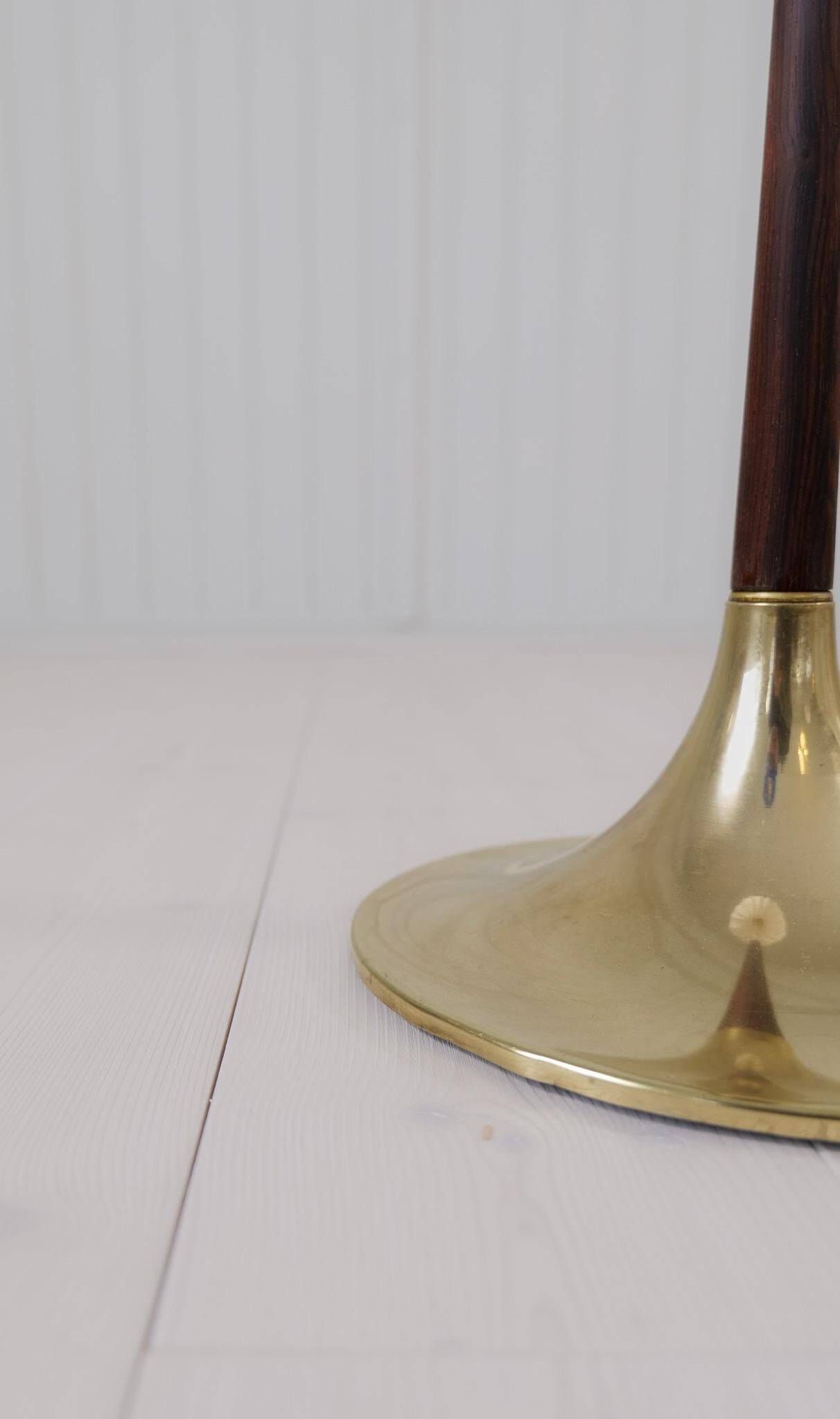 Modern mid-century brass trumpet-shaped floor lamp, Sweden, 1960s.