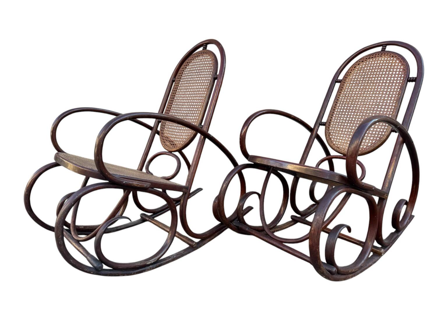Set of 2 Thonet 19's Style Rocking Chairs