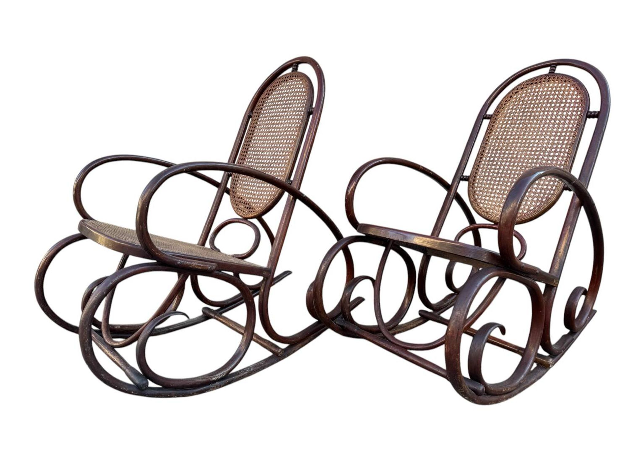 Set de 2 Rocking-chairs Style Thonet 19’s