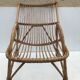 Pair old armchair in rattan curve base years 60 vintage x 2