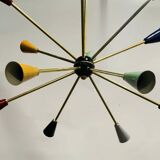 Lustre à 12 branches Sputnik Stilnovo des années 1950