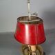 Ancienne lampe bouillotte bronze & tôle peinte, électrifiée D083