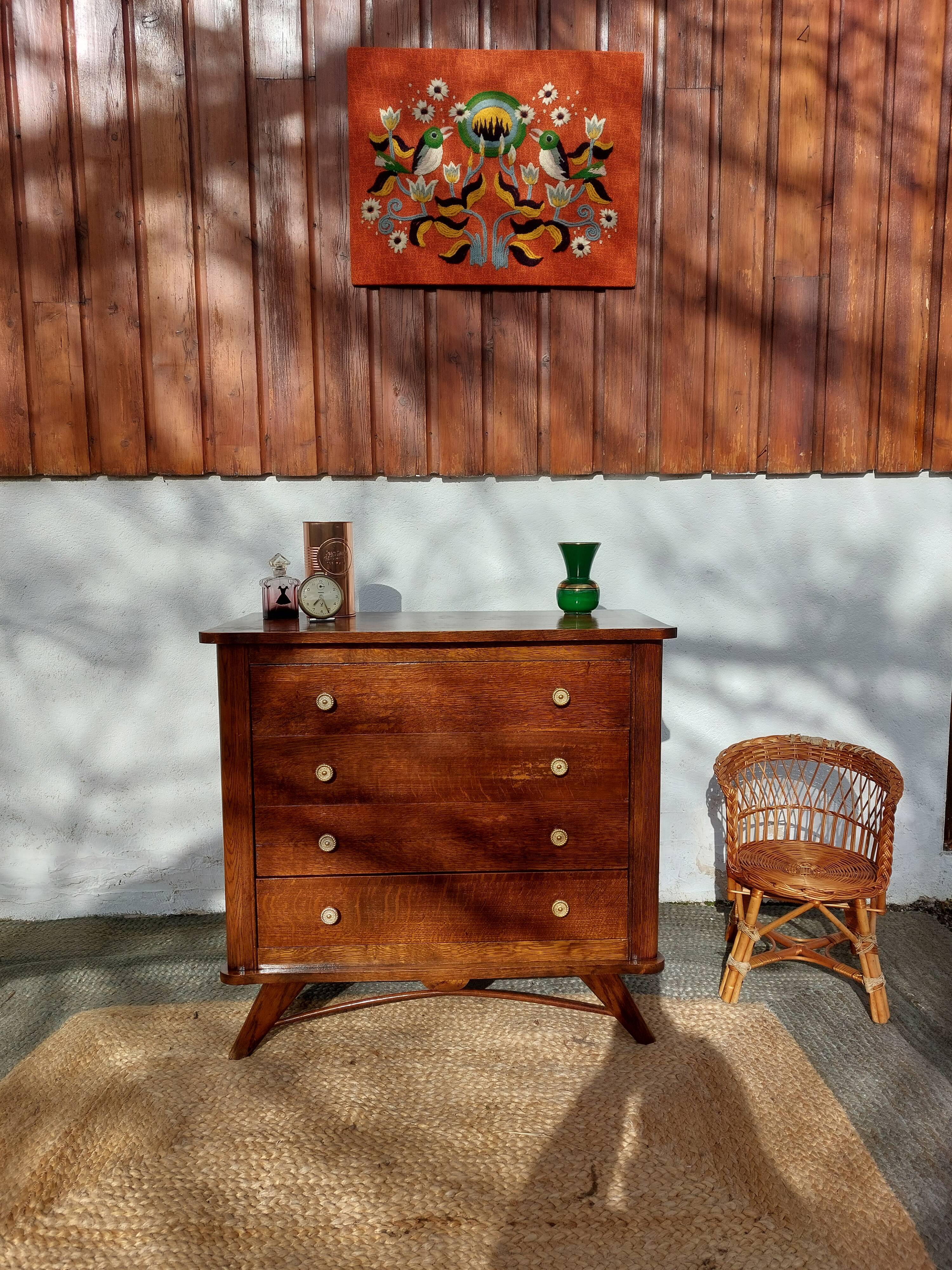 vintage commode with tapered legs