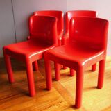 Set of 4 chairs by Carlo Bartoli, model 4875, Kartell edition, 70s