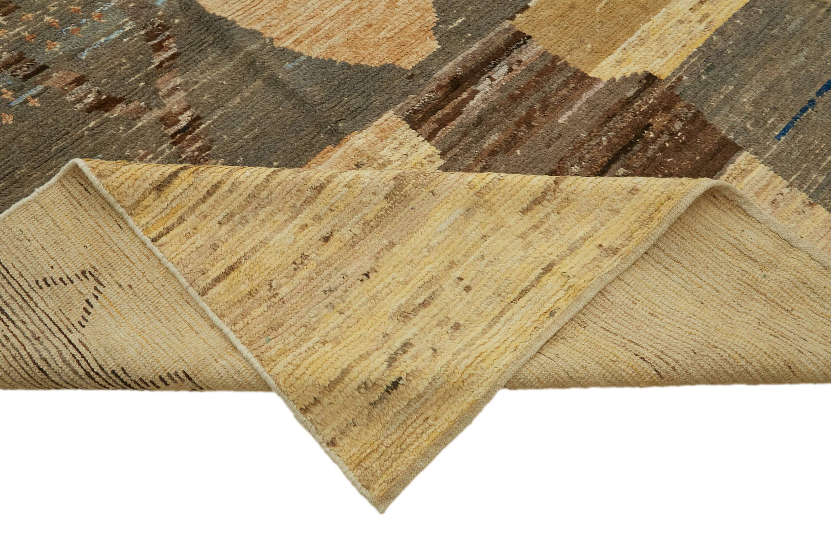 Handmade Tribal Decorative 374 cm x 523 cm Beige Wool Carpet