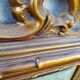 Old large Louis XV style mirror, stucco, wood, resin, beveled