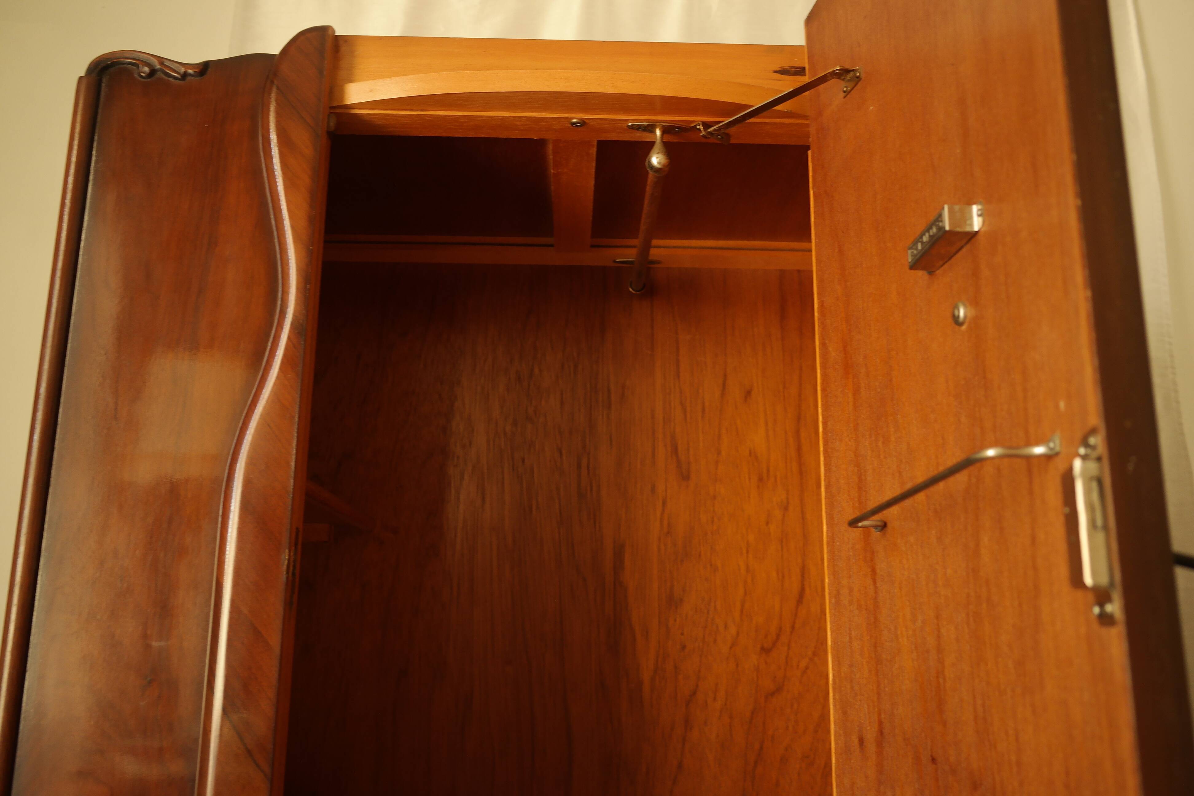 English art deco student wardrobe in walnut