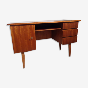 Bureau vintage des années 60 chêne doré