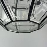 60s 70s ceiling lamp Glashütte Limburg Germany glass & brass Space Age