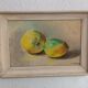 Oil painting still life with two lemons 1960 signed