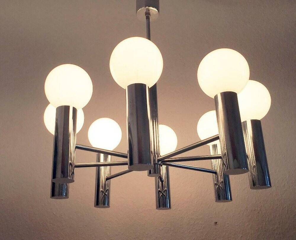 Mid-century German spatial chandelier by Hustadt Leuchten, 1960s.