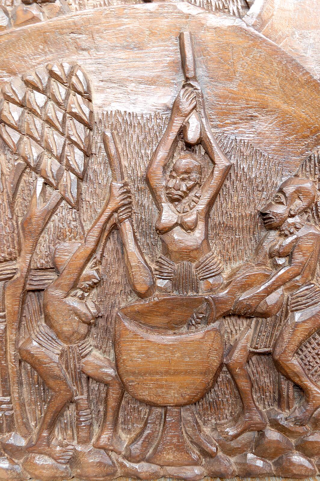 Important Monoxyle Panel, Bamoun Bas-Relief, Cameroon, Circa 1960