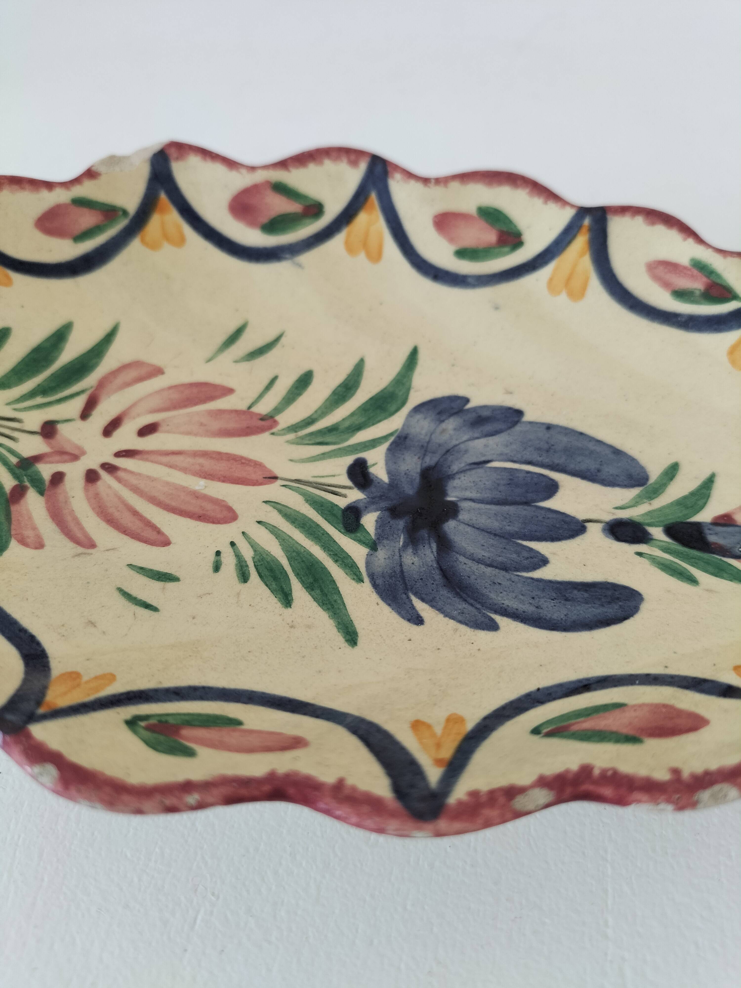 Vintage HB Quimper shell butter dish