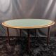 A Louis XVI period mahogany half-moon table forming a console/games table